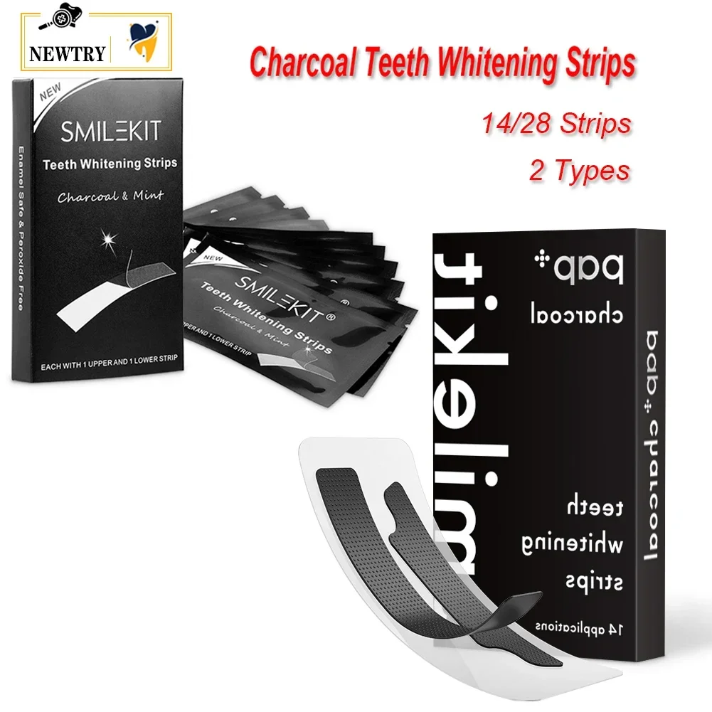 Teeth Whitening Crest - 28/14Pcs Neue PAP + Holzkohle Gel