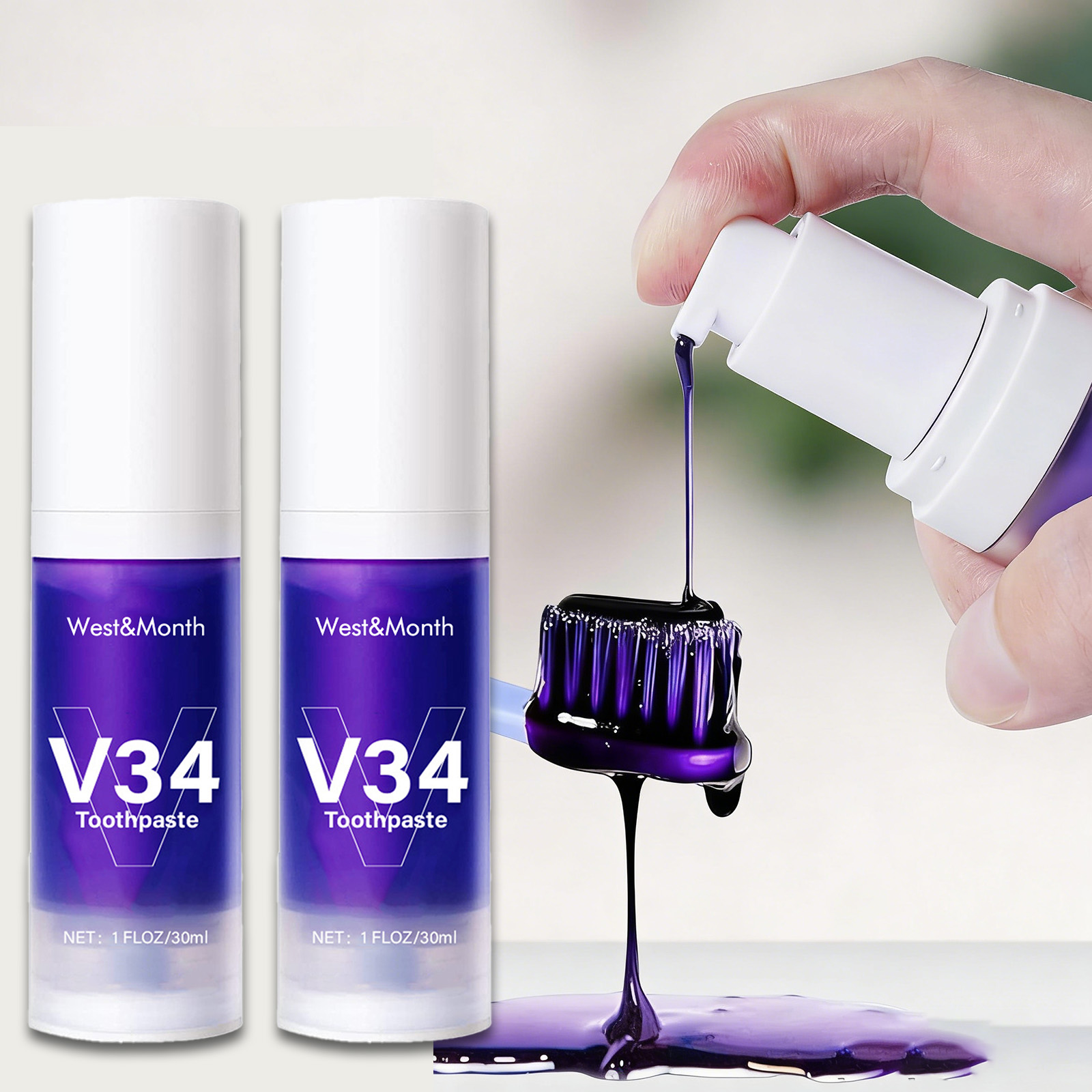 Teeth Whitening Crest - V34 Zahnaufhellungs-Zahnpasta, 30 ml, intensiver Fleckenentferner