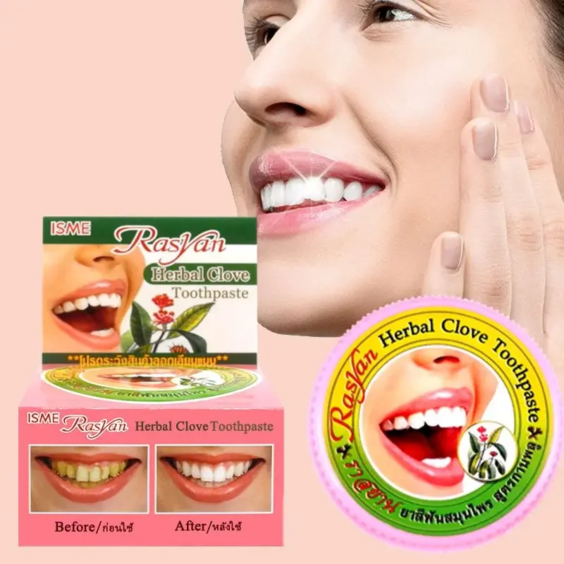 Teeth Whitening Cream - Thailändisches Nelken-/Kokos-Zahnpulver zur Zahnverfärbungsentfernung, Zahnaufhellung, Gelbentfernung,